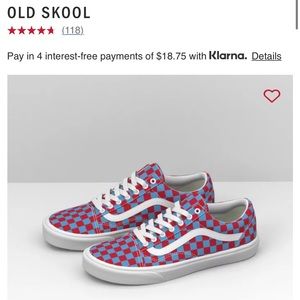 Vans OLD SKOOL checkerboard red/blue, size US womens 9 *BRAND NEW*
